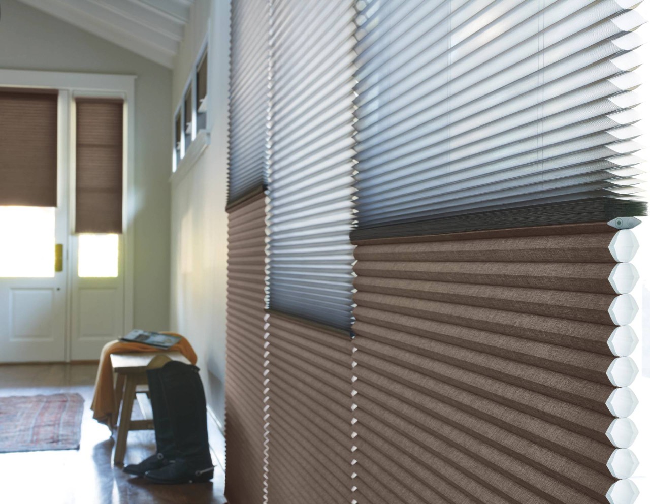 Hunter Douglas sidelight shades in a home near Sioux Falls, SD