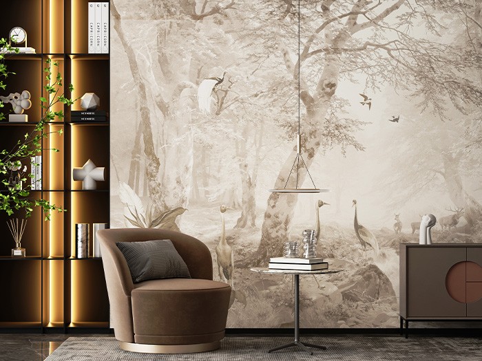 Dress up an expansive space with a wall mural. 
